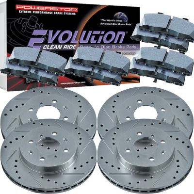 Power Stop K2761 Front and Rear Z23 Evolution Brake Kit with Drilled/Slotted Rotors and Ceramic Brake Pads